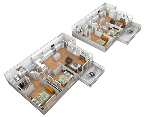 Cadiz Floor Plan at LEVANTE APARTMENT HOMES, Fontana, California